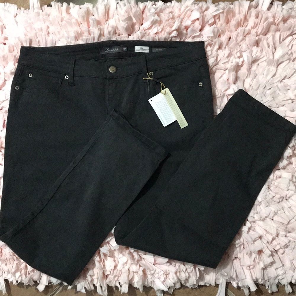 NWT level 99 lily skinny straight grey pants 33 petite